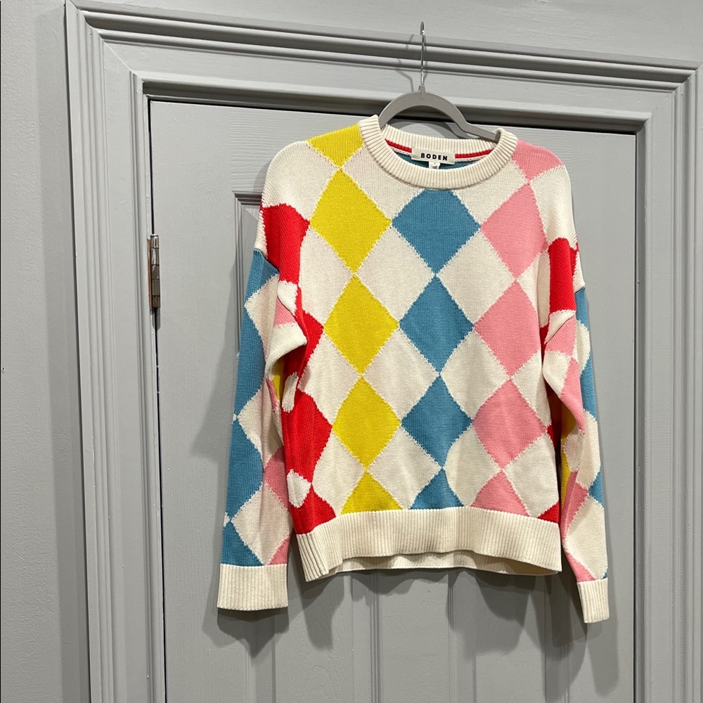 Boden Colorful Diamond Pattern Sweater